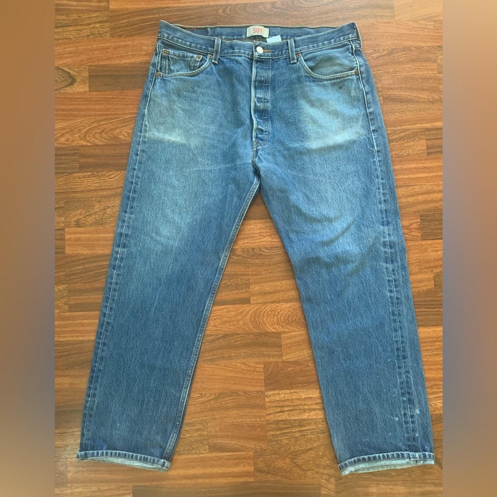 Levi’s 501 Straight Leg Button Fly Men’s Denim Jeans used as work pants